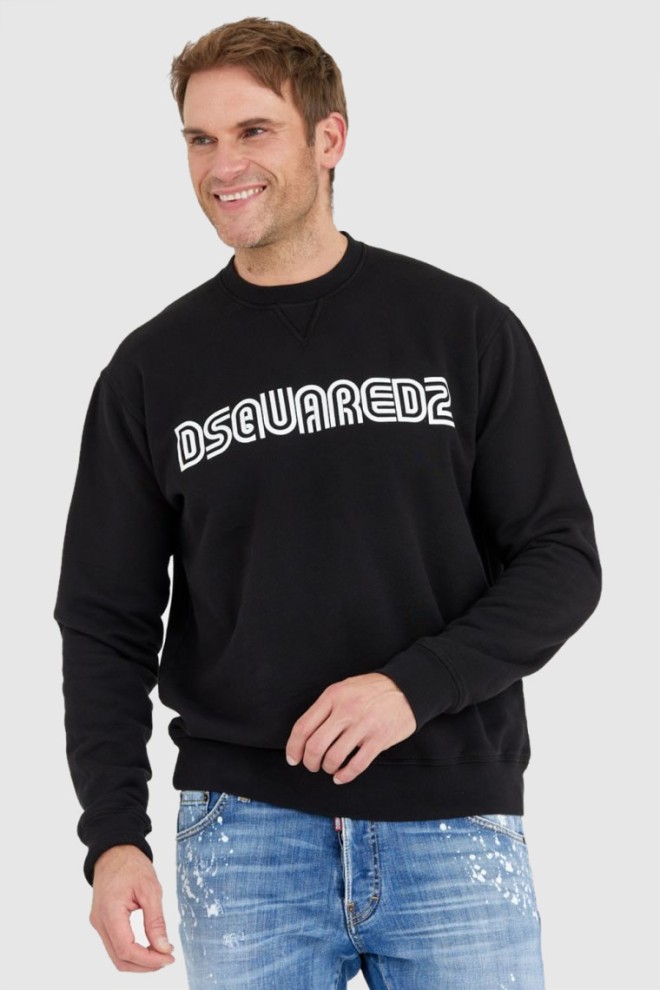 DSQUARED2 Black men's sweatshirt with outline logo