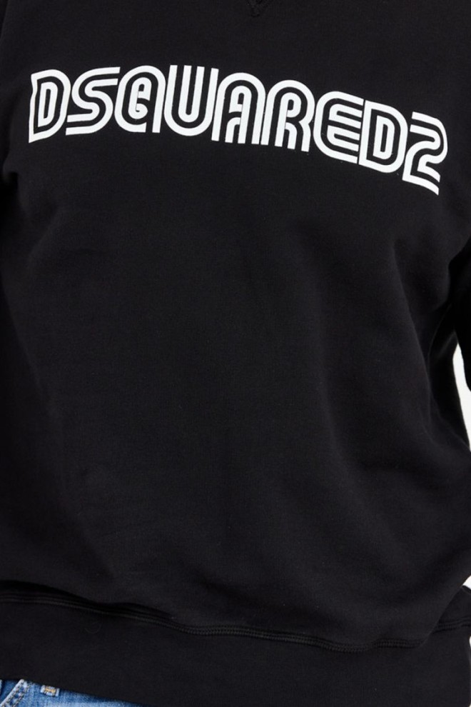 DSQUARED2 Hanorac negru pentru bărbați cu logo conturat