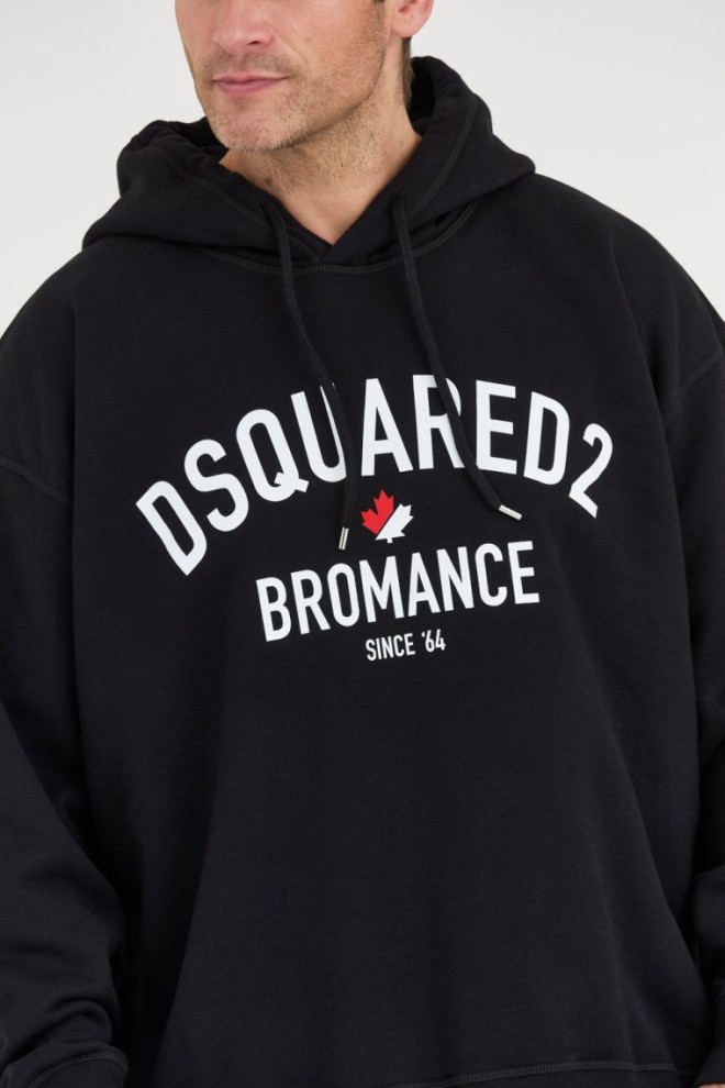 DSQUARED2 Hanorac negru cu glugă bromance pentru bărbați
