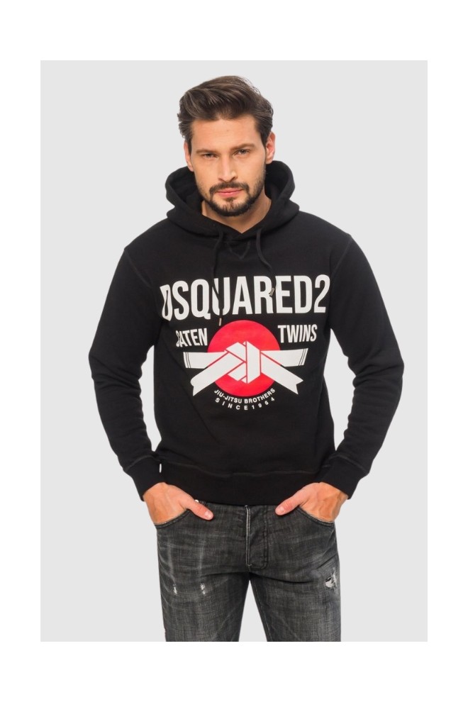 DSQUARED2 Black men's hooded sweatshirt