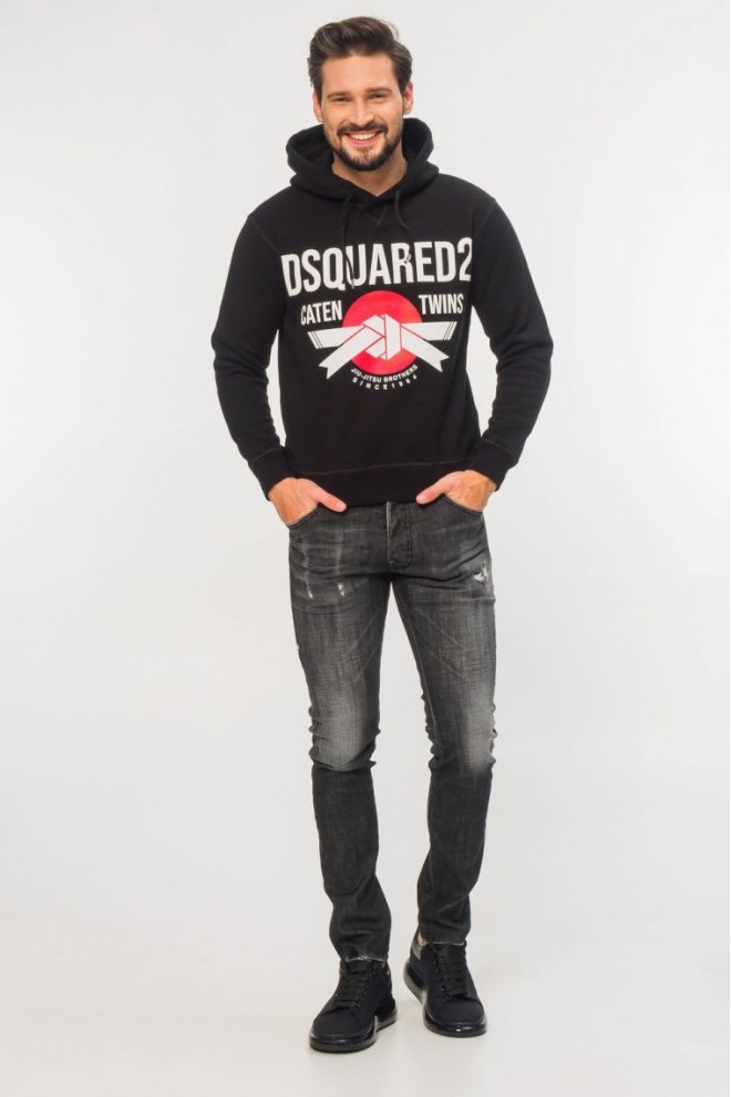 DSQUARED2 Black men's hooded sweatshirt