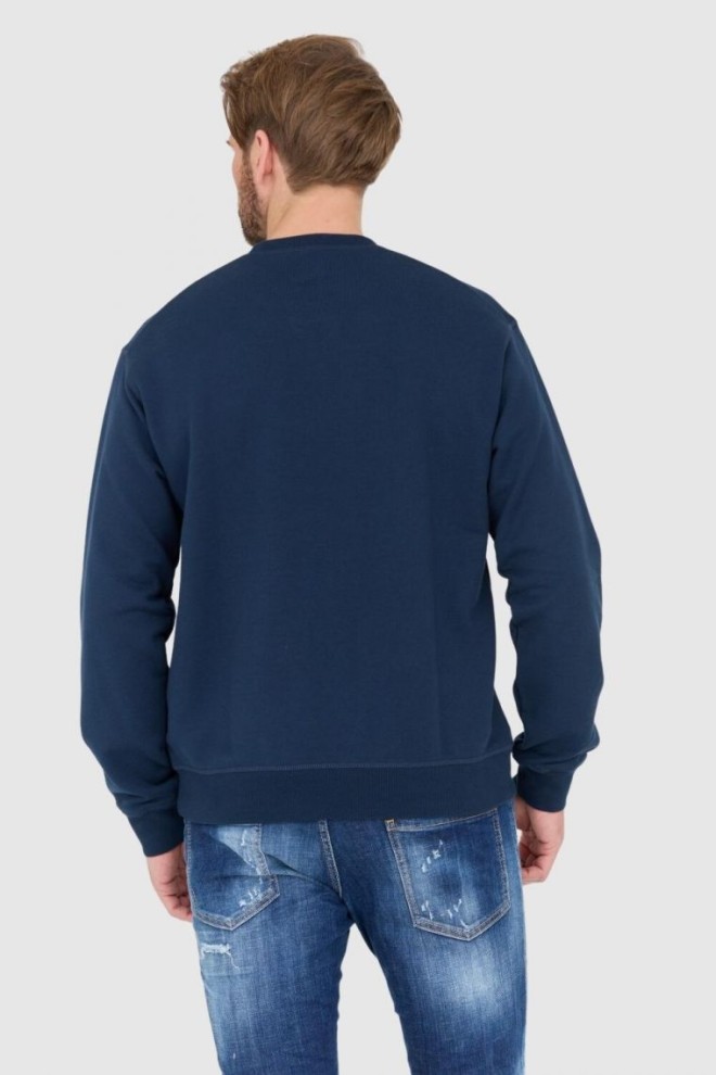 DSQUARED2 Blue men's sweatshirt with white leaf logo