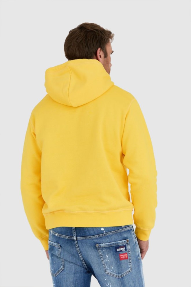 DSQUARED2 Yellow men's invicta cool hoodie