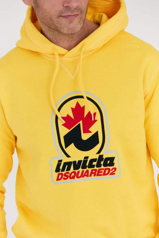 DSQUARED2 Yellow men's invicta cool hoodie