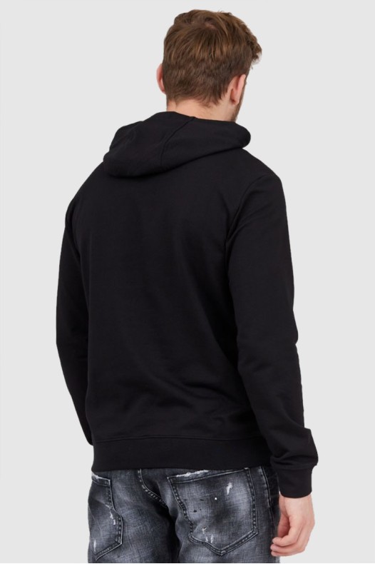 EA7 Black men's hoodie with...