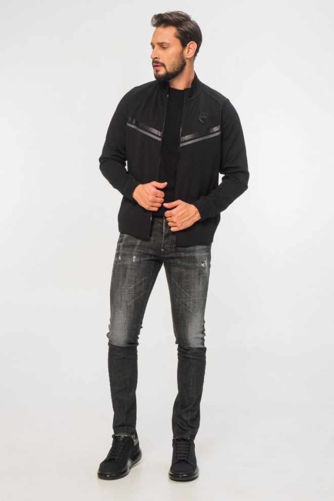 EA7 Black men's sweatshirt with glitter 7