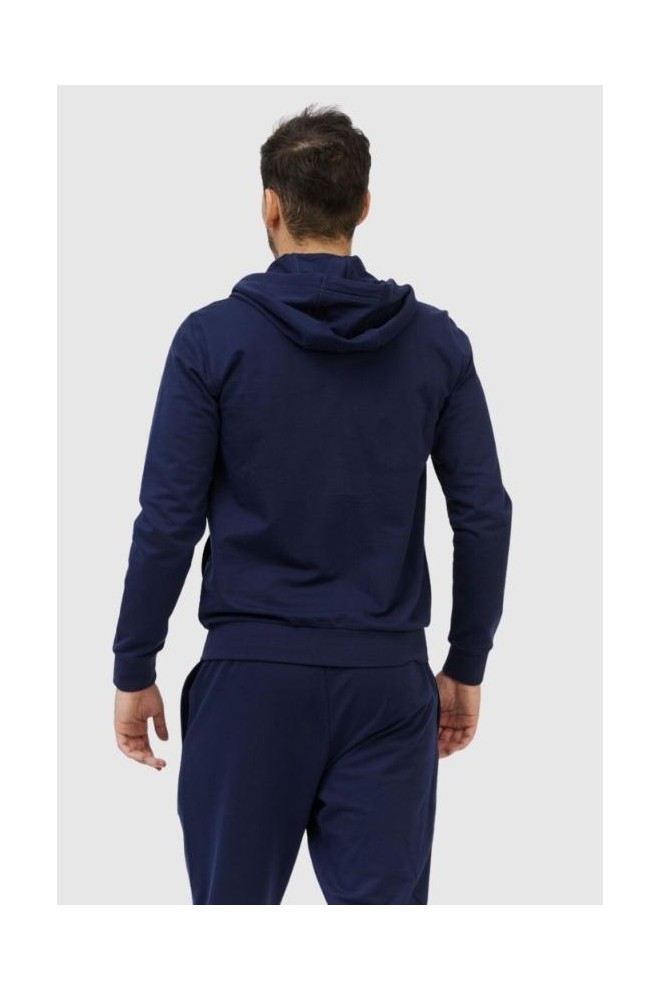 EA7 Hanorac albastru marin pentru bărbați cu logo interschimbabil