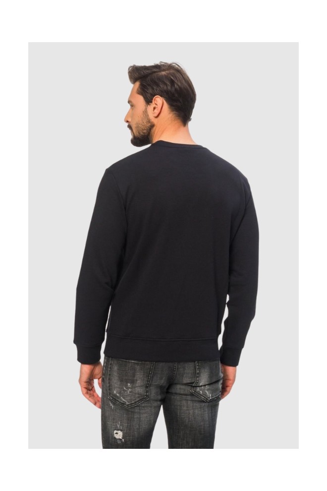 EMPORIO ARMANI Hanorac albastru marin pentru bărbați cu logo brodat alb