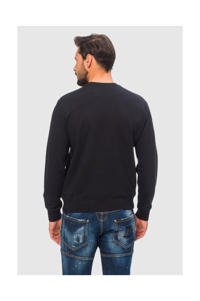 EMPORIO ARMANI Men's navy blue sweatshirt with embroidered logo