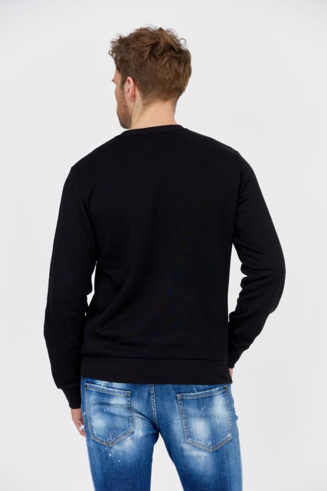 EMPORIO ARMANI Black men's sweatshirt with grey logo