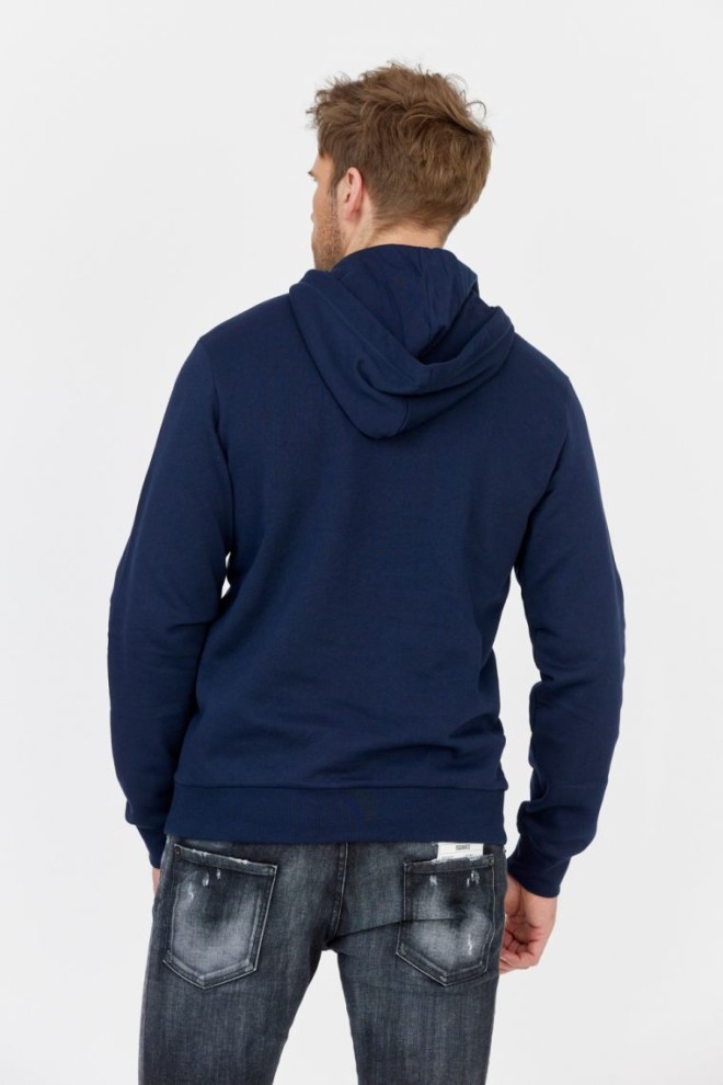 EMPORIO ARMANI Navy blue men's hooded sweatshirt with logo