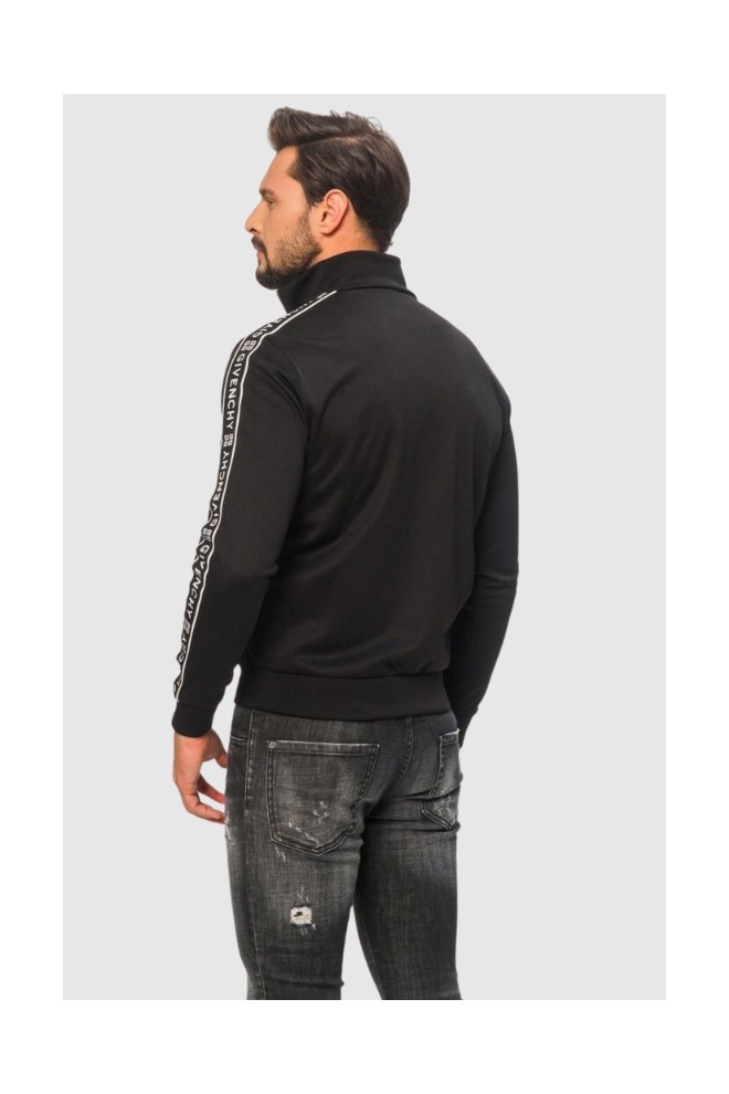 GIVENCHY Black men's sweatshirt with stripes