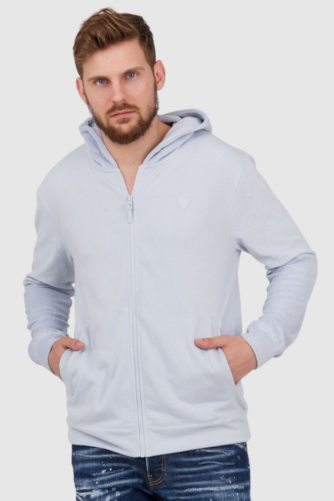 GUESS Blue men's terry hooded sweatshirt