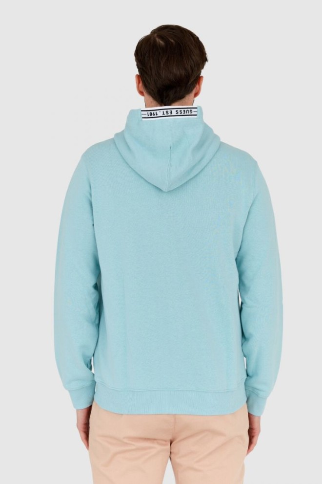 GUESS turquoise unbuttoned slim fit sweatshirt