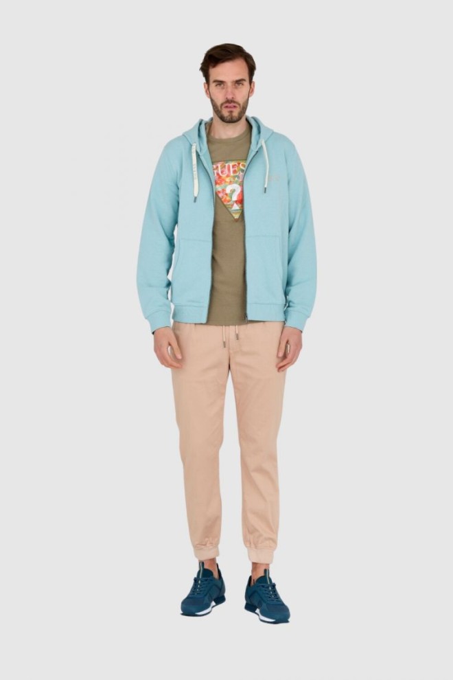 Hanorac GUESS Turquoise pentru bărbați cu talie subțire