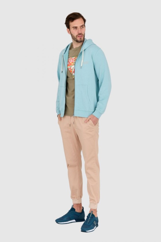 Hanorac GUESS Turquoise pentru bărbați cu talie subțire