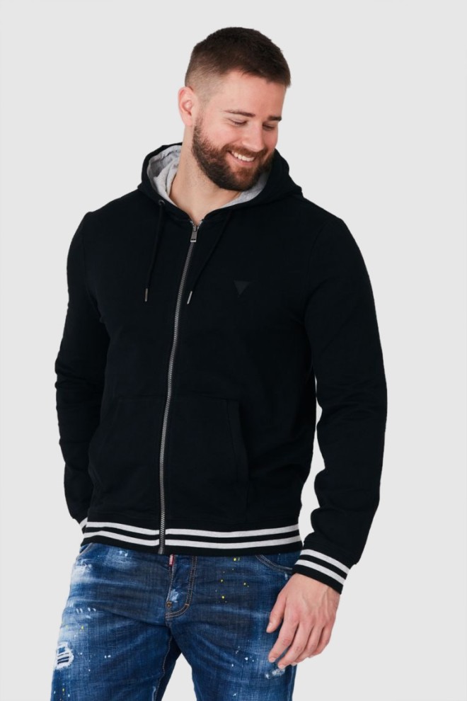 GUESS Black men's zip-up hoodie