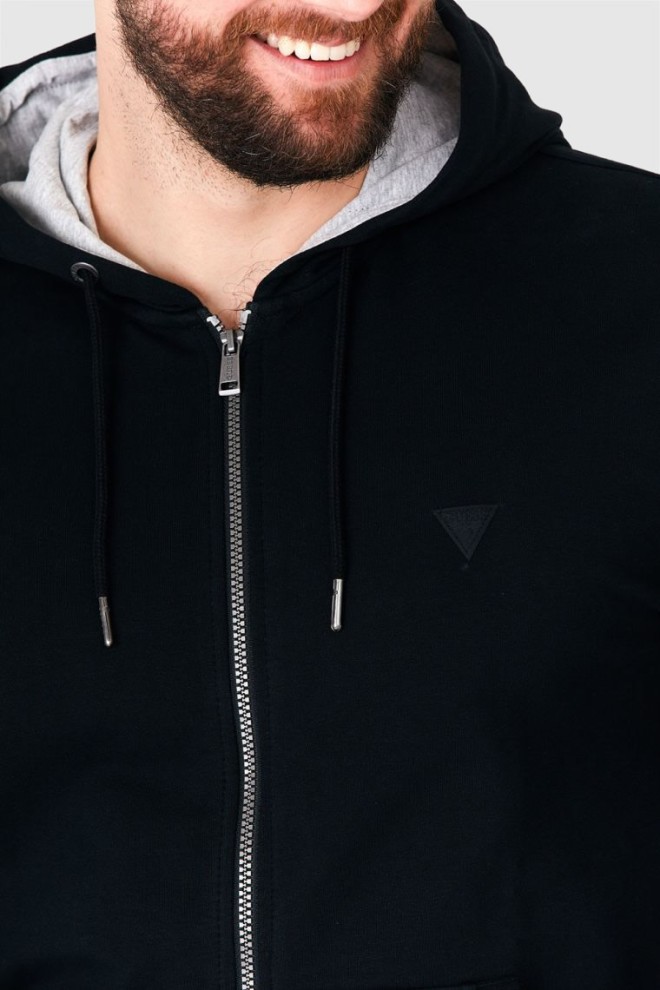 GUESS Black men's zip-up hoodie