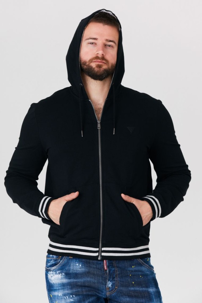 GUESS Black men's zip-up hoodie