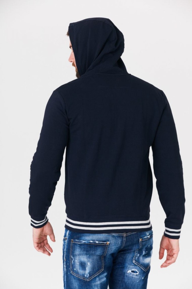 Hanorac cu fermoar albastru marin pentru bărbați GUESS 