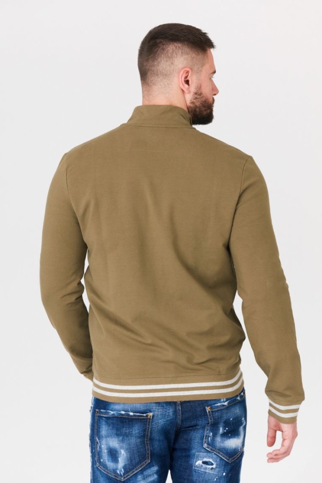 GUESS Olive unbuttoned men's sweatshirt with triangle logo