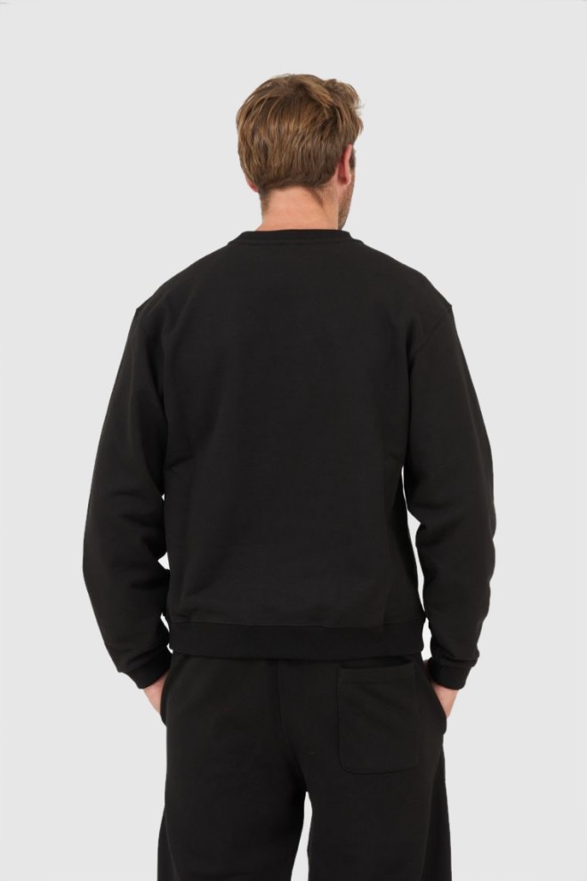 KENZO Black men's sweatshirt with logo applique