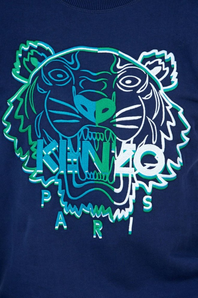 KENZO Granatowa bluza męska z wyszywanym logo