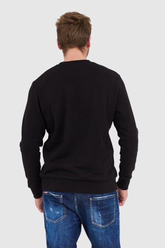 LA MARTINA Black men's sweatshirt with embossed logo