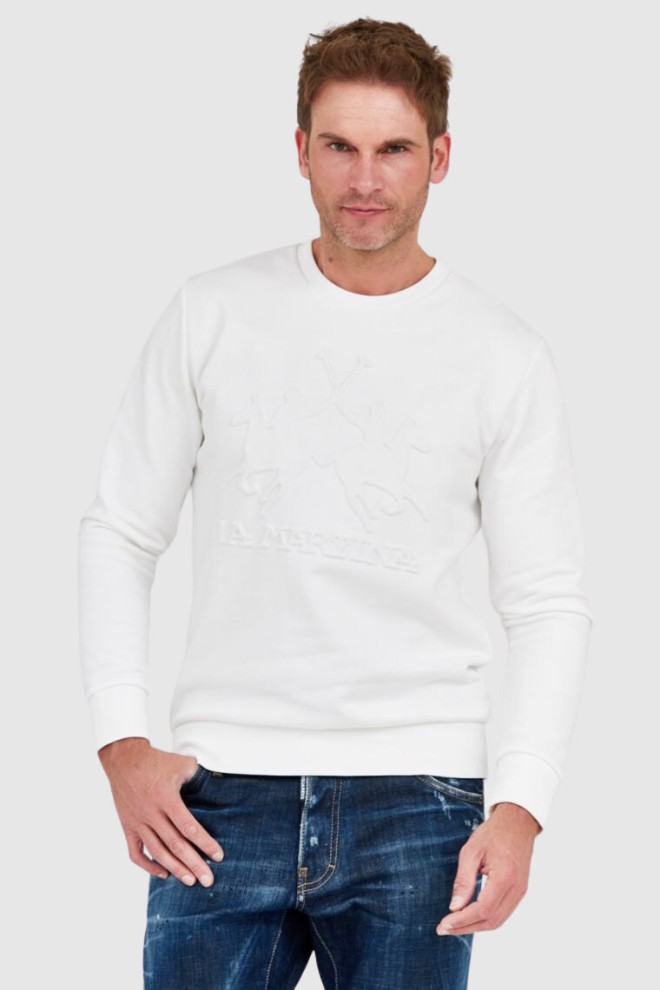 LA MARTINA White men's sweatshirt with embossed logo