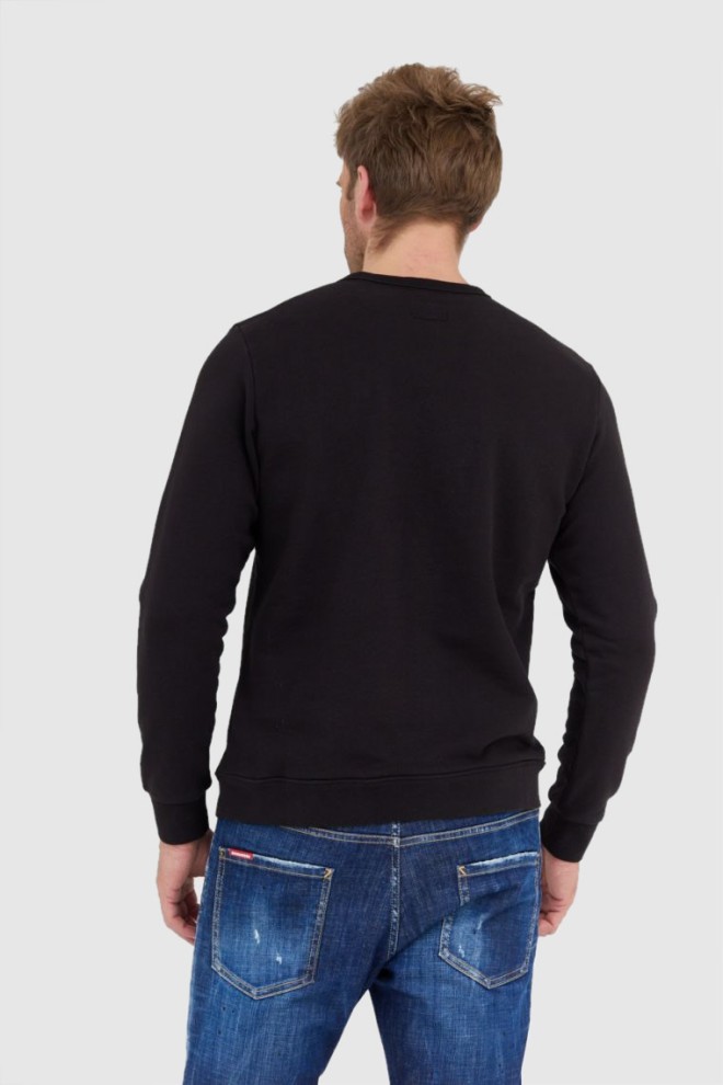 LA MARTINA Hanorac negru pentru bărbați cu logo vintage