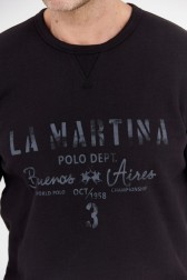 LA MARTINA Czarna bluza męska z vintage logo