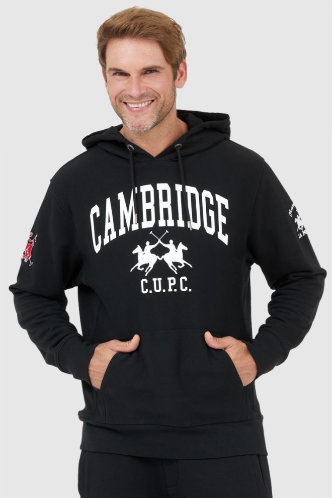 LA MARTINA Hanorac negru pentru bărbați