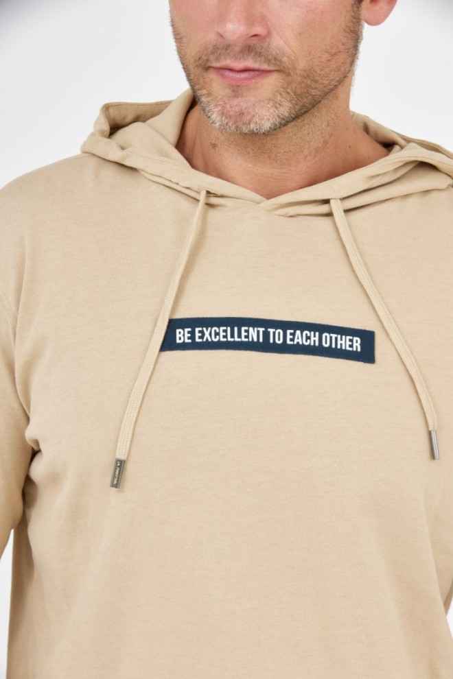 LA MARTINA Hanorac cu glugă bej pentru bărbați