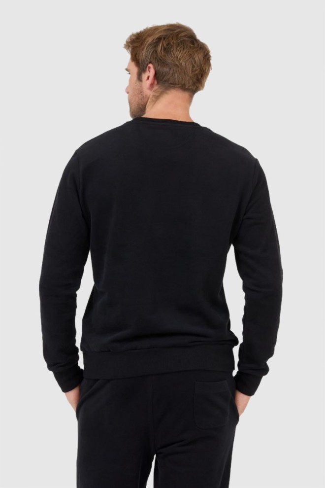 LA MARTINA Black men's sweatshirt with grey logo