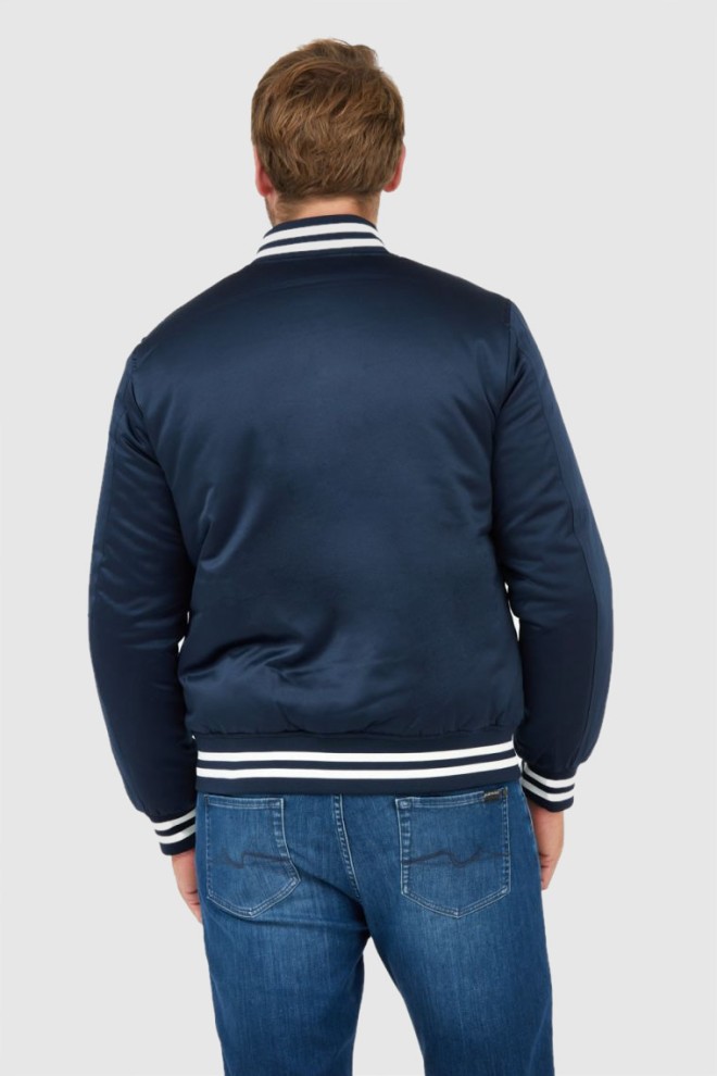 LA MARTINA Navy blue men's bomber jacket