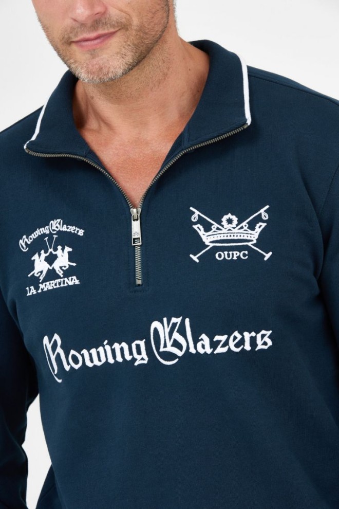 LA MARTINA Hanorac cu fermoar albastru marin pentru bărbați