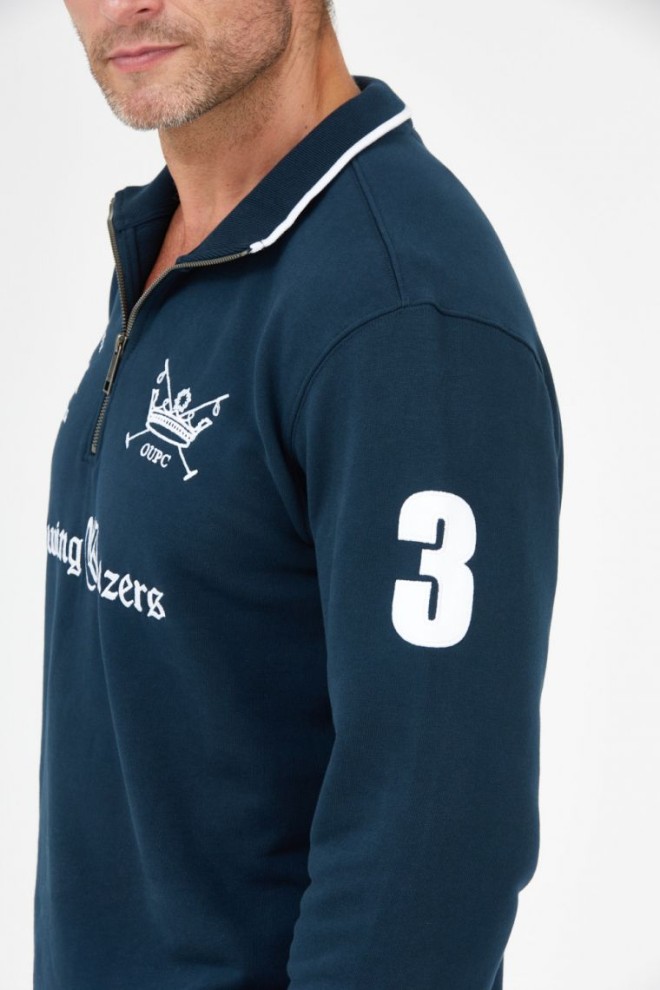 LA MARTINA Hanorac cu fermoar albastru marin pentru bărbați