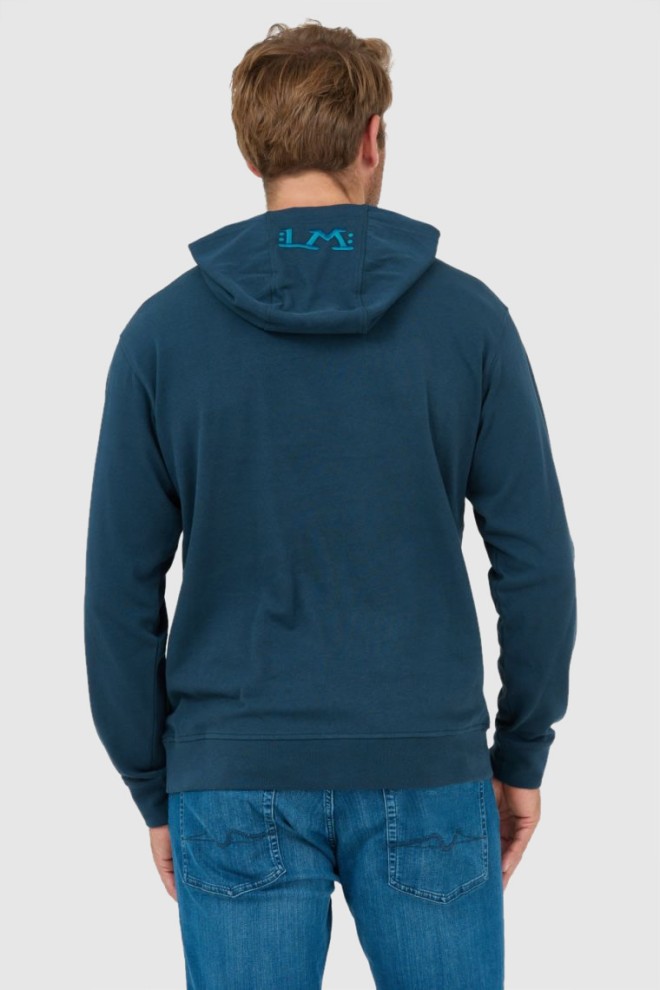 LA MARTINA Navy blue men's hooded sweatshirt