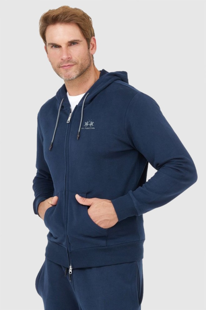 LA MARTINA Men's navy blue zip-up hoodie