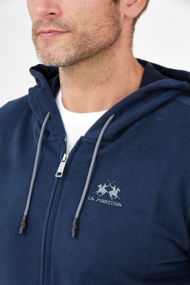 LA MARTINA Men's navy blue zip-up hoodie