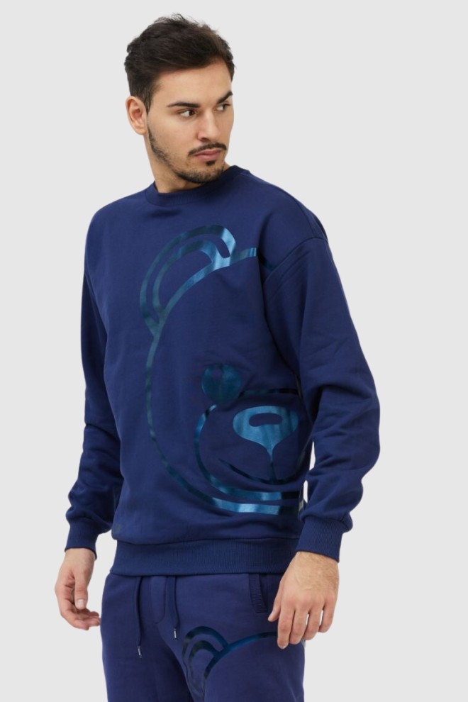 MOSCHINO Navy blue men's sweatshirt with teddy bear