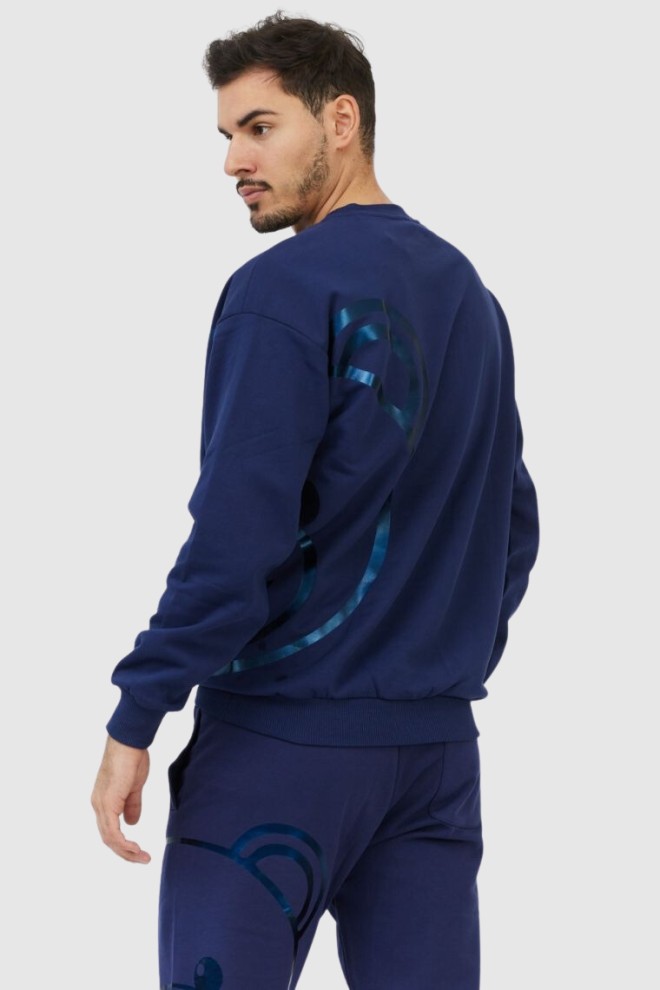 MOSCHINO Hanorac albastru marin pentru bărbați cu ursuleț de pluș