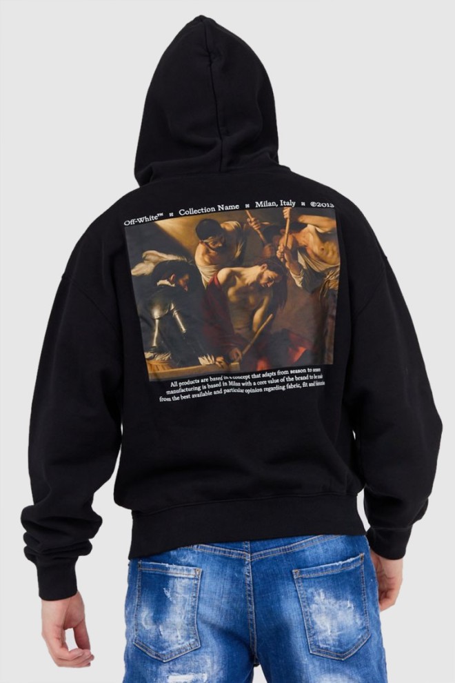 OFF-WHITE Black men's sweatshirt with caravaggio print