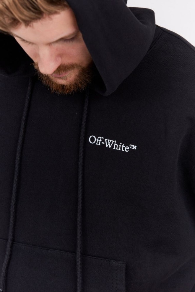 OFF-WHITE Чоловічий світшот чорний з принтом караваджо