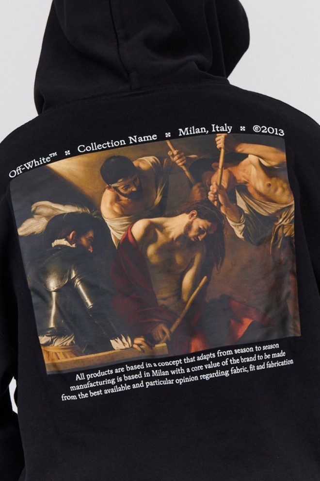 OFF-WHITE Black men's sweatshirt with caravaggio print