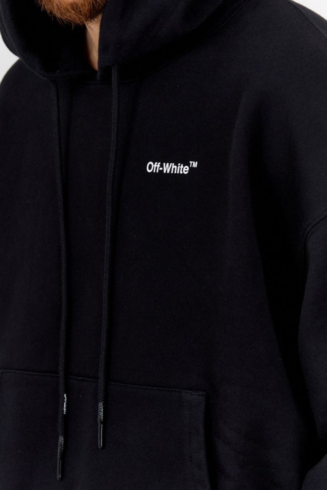 OFF-WHITE Black men's hoodie with print