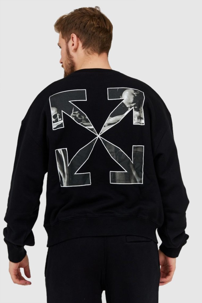 OFF-WHITE Black men's sweatshirt with back print