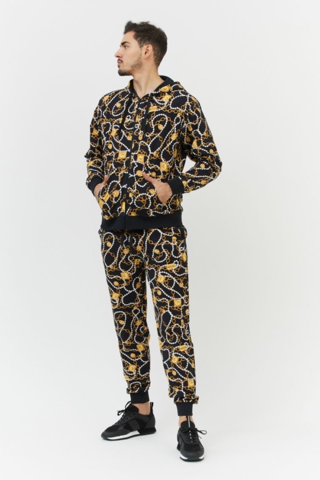 MOSCHINO Hanorac bărbătesc descheiat cu lanțuri aurii