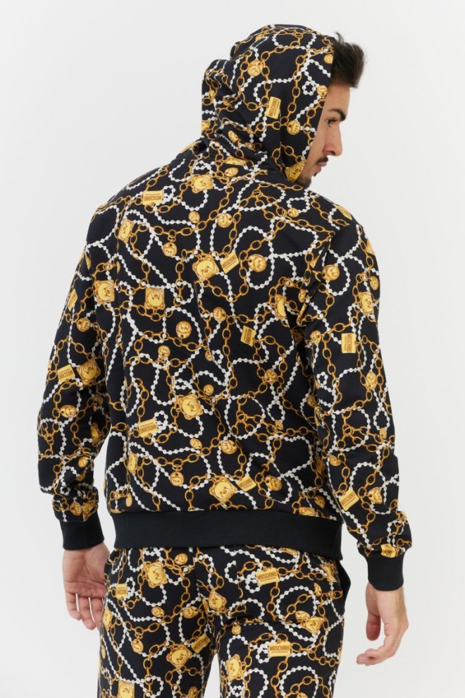 MOSCHINO Unbuttoned men's sweatshirt with gold chains