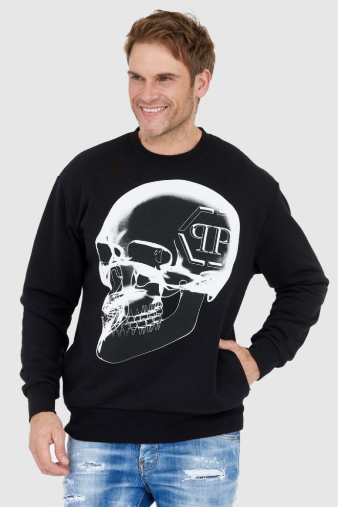 PHILIPP PLEIN Black men's x-ray skull sweatshirt